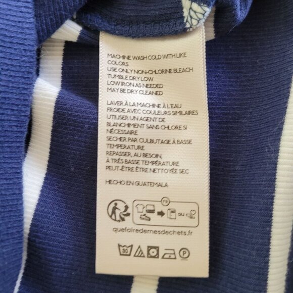 Anthropologie Maeve navy white Blair Baby Tee Size S - Picture 8 of 10